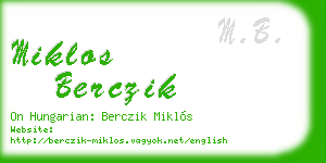 miklos berczik business card